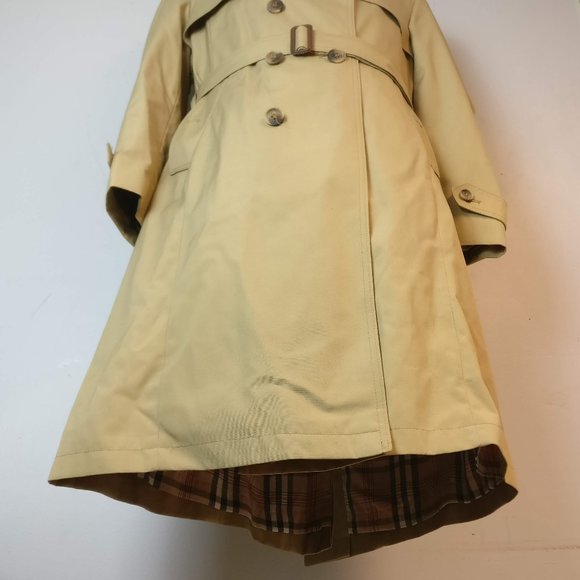 XDouble Breasted belted Long Trench Coat, Made in Poland,Pocket Nova Check Lined - Picture 3 of 15